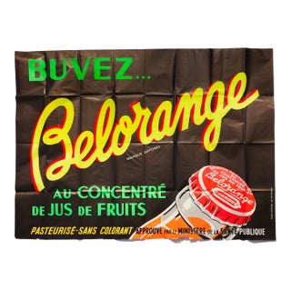 1949 Original French Advertising Poster, "Belorange" For Sale