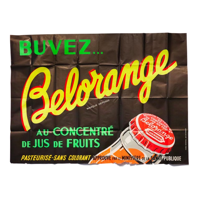 1949 Original French Advertising Poster, "Belorange" For Sale