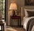 Jean-Michel Frank Style, Nightstands, Burgundy Leather, Iron Pair of leather wrapped wood and painted iron nightstands...