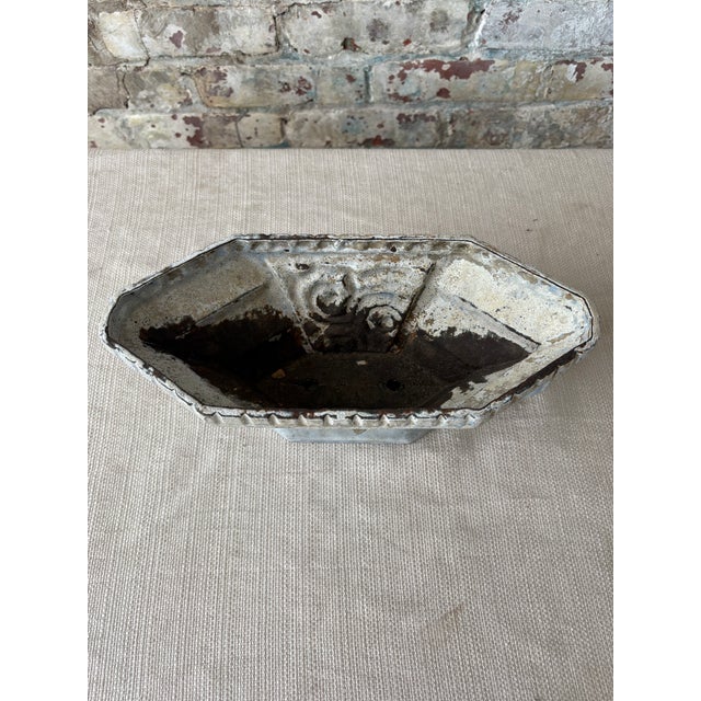 Vintage Cast Iron Garden Trough Planter With Weathered Blue Patina For Sale - Image 9 of 9