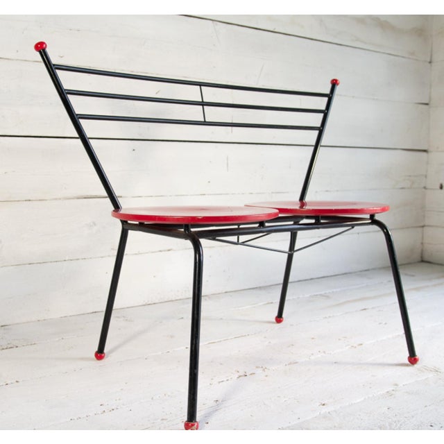 Wood Space Age Double Seat Bench, 1960s For Sale - Image 7 of 18
