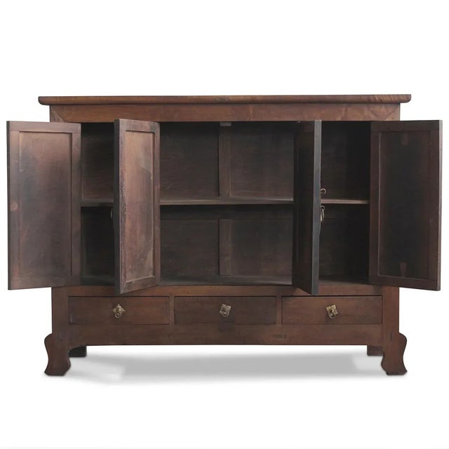 Large Walnut Storage Cabinet For Sale - Image 5 of 6