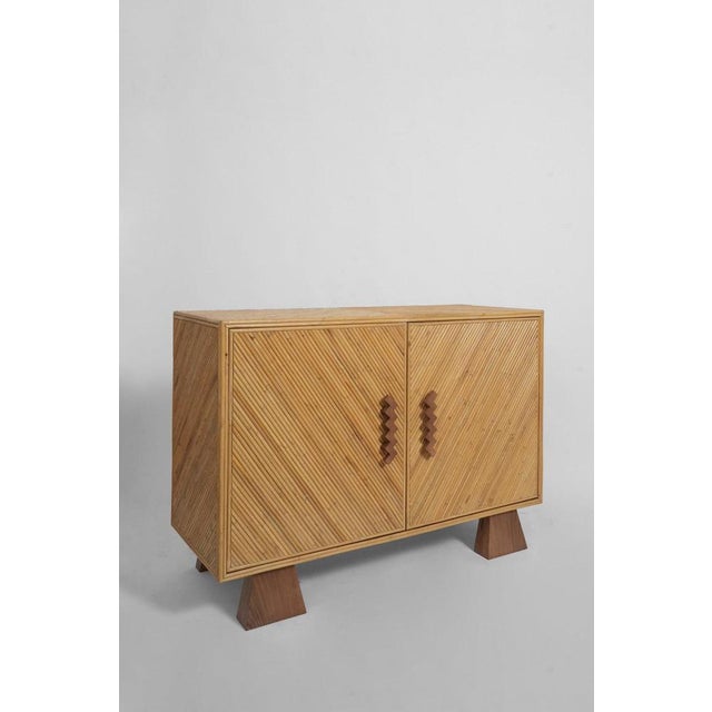 "Arrabida" 120cm rattan and walnut sideboard, Barracuda edition. Length (cm): 120 Width (cm): 47 Height (cm): 85