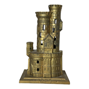 Rare Antique 1910 John Harper & Co. Castle With Two Towers Cast Iron Still Bank
