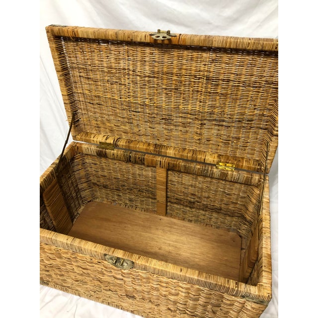 1970s Vintage Wicker Rattan Trunk Chairish