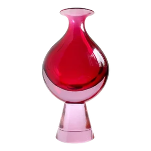 Vintage Murano Seguso Vetri d'Arte Sommerso Red Purple Alexandrite Italian Art Glass Flower Vase
