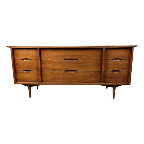 Mid 20th Century Modern Walnut Sideboard by Bassett Furniture, Inc. For Sale