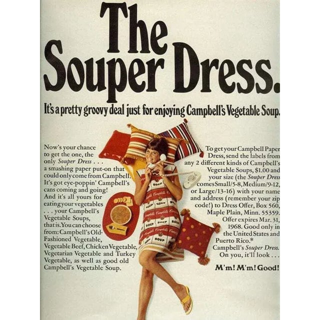 1960s Vintage 1960s Campbell's Souper Dress: Pop Art Museum Piece For Sale - Image 5 of 5