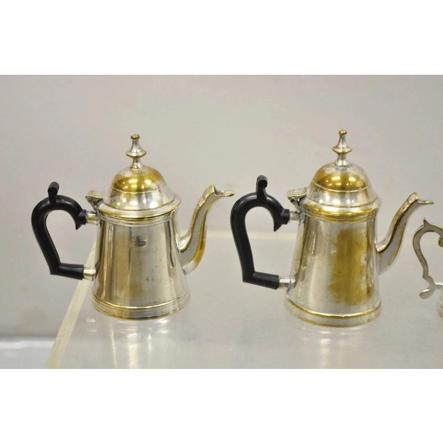 Silver Vintage Federal Style Small Indian Silver Plated Coffee Tea Set W/ Wilcox Tray For Sale - Image 8 of 12