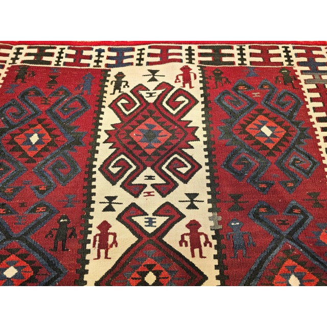 Vintage Handwoven South American Rug With Deity Figures, Peru, 1950s For Sale - Image 4 of 9