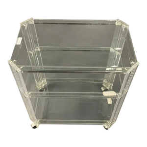 Mid Century Modern Three Tier Rolling Bar, Cart or Server, Lucite