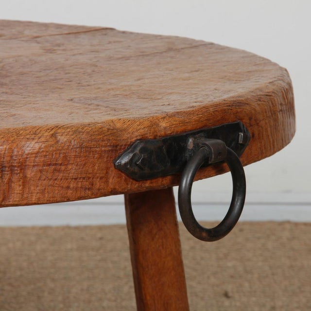 Oak Coffee Table in the style of Jean Touret, 1950 For Sale - Image 3 of 7