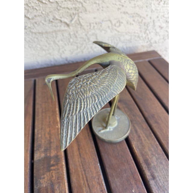 Mid Century Korea Brass Cranes Figurines - Pair For Sale In Santa Fe - Image 6 of 7