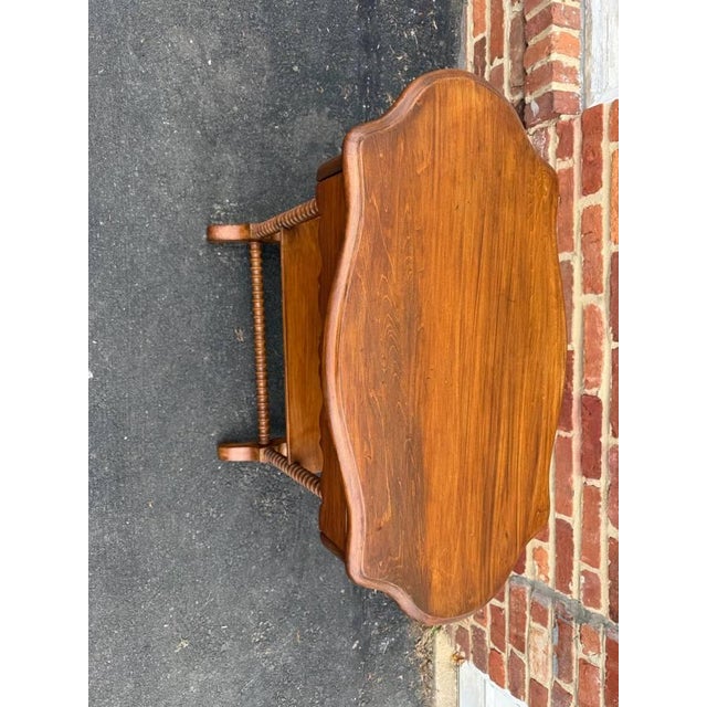 Antique Victorian Walnut Bobbin Leg Side Table With Drawer For Sale - Image 12 of 17