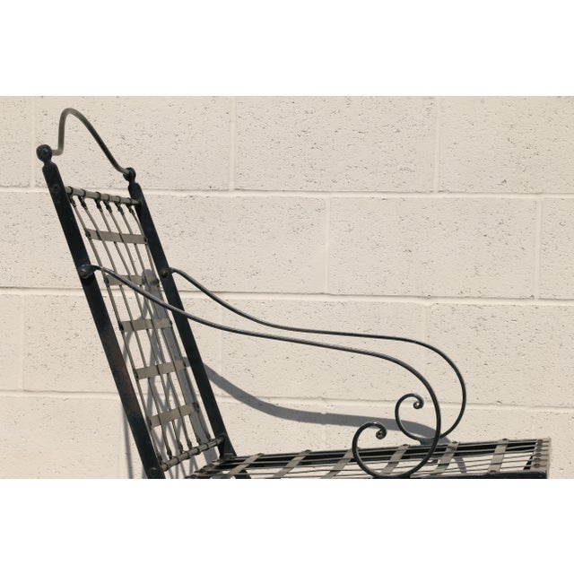 Pair of 1970s Wrought Iron Folding Patio Chairs by Hervé Baume | Outdoor Armchairs | France For Sale - Image 9 of 18