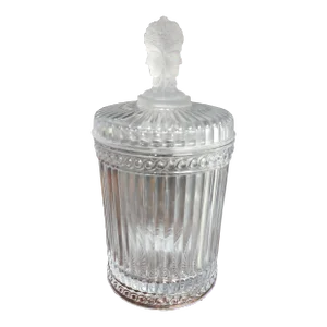 Vintage Mma Head Lidded Biscuit/Cracker Fine Glass Jar W/Lid
