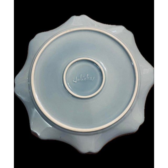 Late 20th Century Vintage Juliska Ceramics Charger “Berry and Thread Ice Blue Collection”- Set of 9 For Sale - Image 5 of 11