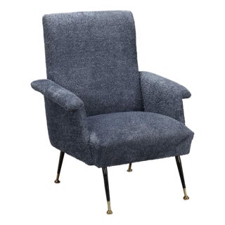 Vintage Armchair in Gray Fabric, 1960s For Sale