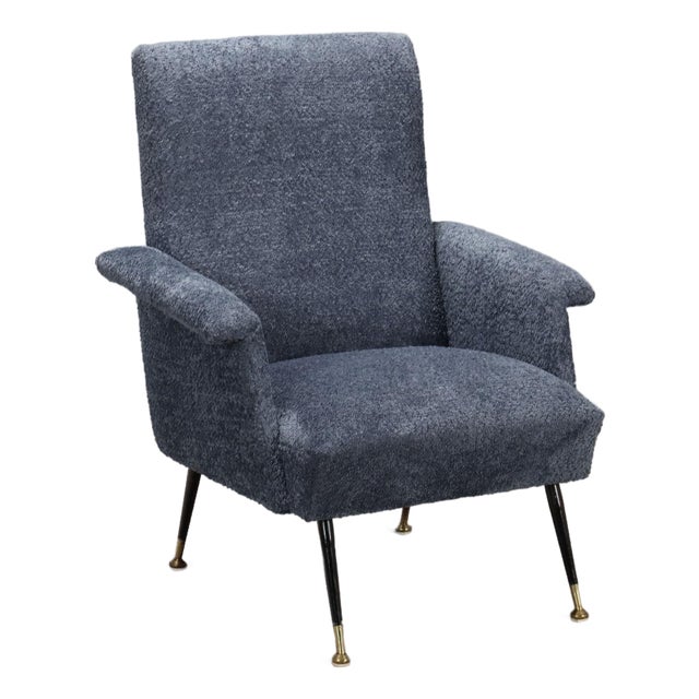 Vintage Armchair in Gray Fabric, 1960s For Sale