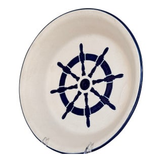 Clayworks of Oregon Ship’s Wheel Nautical Motif Quiche or Pie Dish For Sale