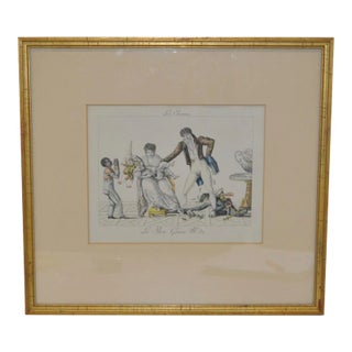 "New Year's Gifts" Hand Colored French Engraving For Sale