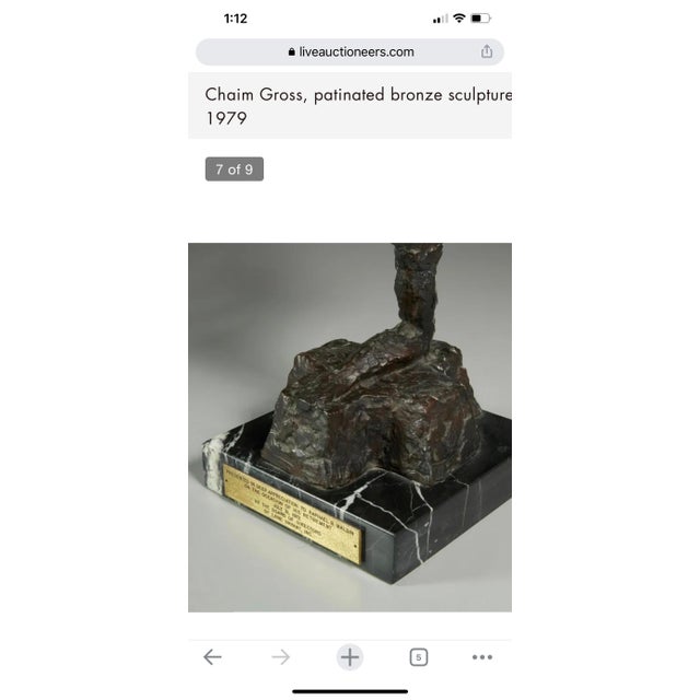 Chaim Gross, Large Chaim Gross Mid Century Mod Bronze Sculpture Circus Acrobats WPA Artist For Sale - Image 10 of 10