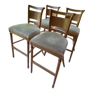 Early 21st Century Transitional Biedermeier Style Counter Stools - Set of 4 For Sale