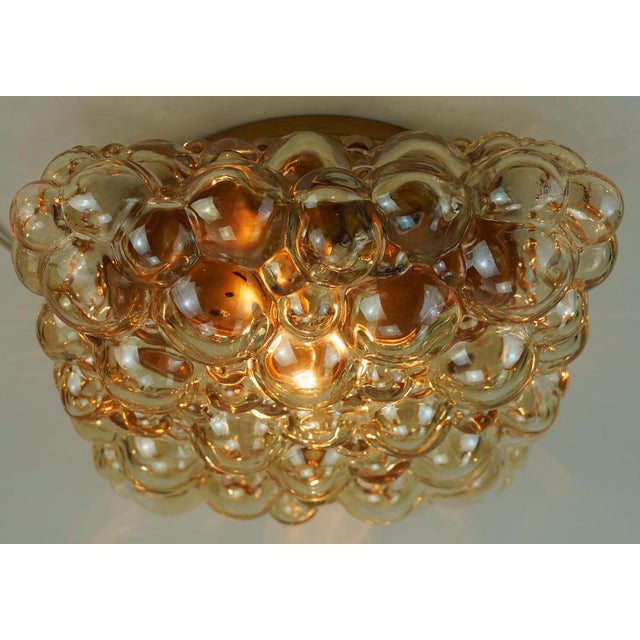 Large Mid-Century Modern Bubble Amber Glass Ceiling Light, 1960s For Sale - Image 11 of 15