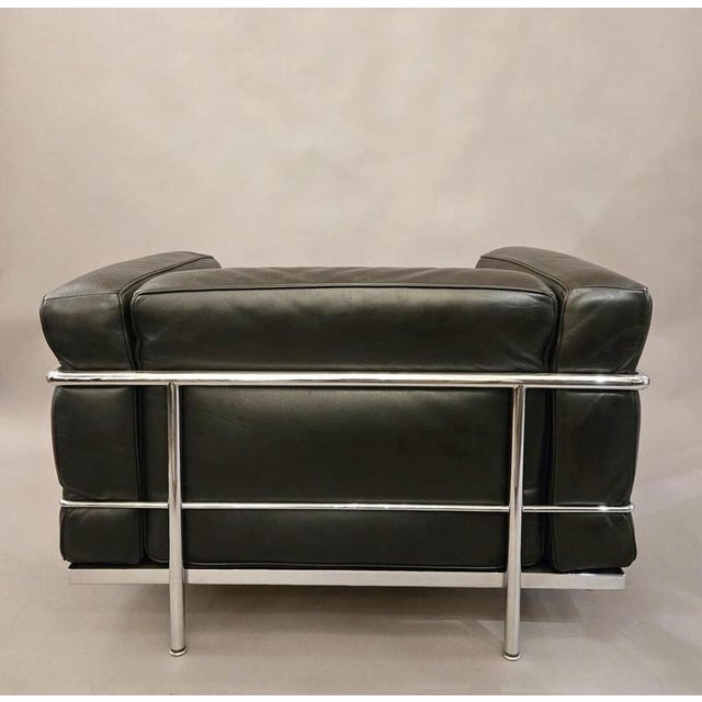 Metal LC3 Armchair in Black Leather from Le Corbusier, 1970s For Sale - Image 7 of 9