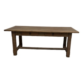 French Farm Table in Oak and Walnut, 1950s For Sale