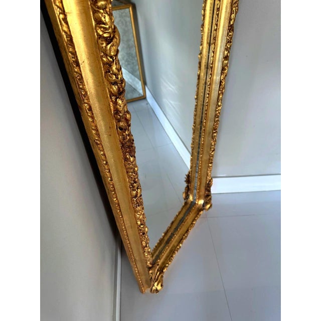 Gold French Gold Leaf Full-Length Mirror For Sale - Image 8 of 9