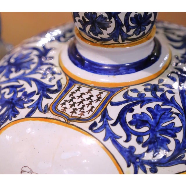 Large Pair of 19th Century French Desvres Faience Urns With Twisted Handles For Sale - Image 9 of 17