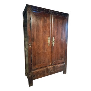 French Wardrobe in Oak with Hand-Carved Rosettes For Sale