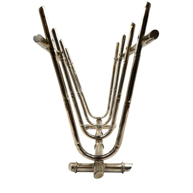 Gold Hollywood Regency Bamboo-Shaped Brass Magazine Rack, Italy, 1970s For Sale - Image 8 of 10