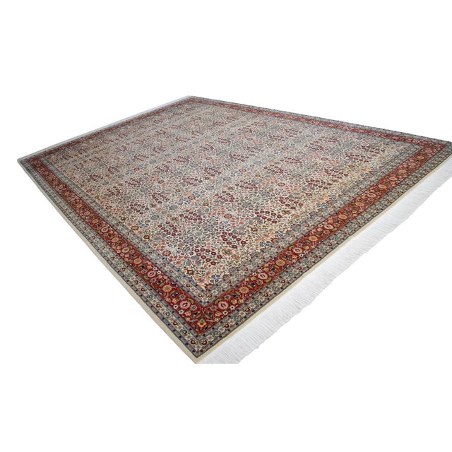 Textile 1970s Collectible Vintage Turkish Hereke Rug Hand Knotted Area Oversize Rug Large Living Room Rug - 10′8″ × 15′5″ For Sale - Image 7 of 18
