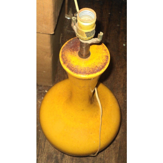 Large Mustard Yellow 60's 70's Mid Century Modern Table Lamp For Sale - Image 9 of 10