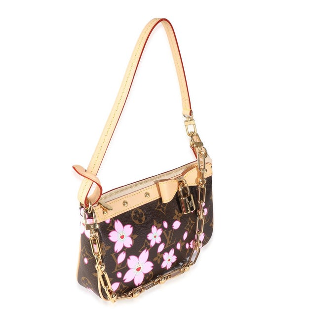 Contemporary x TM Sakura Brown Monogram Canvas Pochette Accessoires For Sale - Image 3 of 7