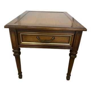 Vintage Hollywood Regency End Table With Drawers For Sale
