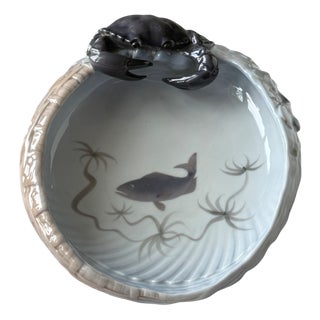Large Porcelain Crab Bowl by Erik Nielsen for Royal Copenhagen, 1960s For Sale