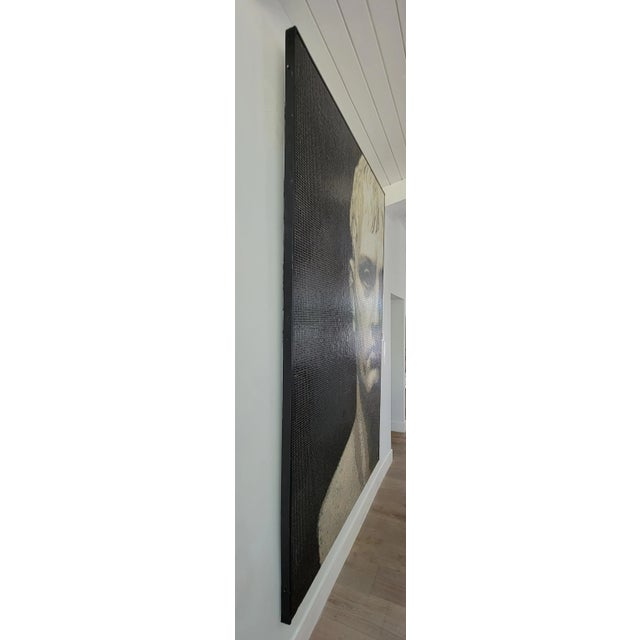 Italian Monumental Tiled Augustus Wall Art. measures approx - 98.5 high x 61.5w x 2d