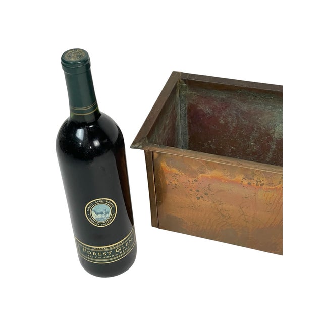 Farmhouse Late 20th Century Long Patinated Copper Planter Box For Sale - Image 3 of 12