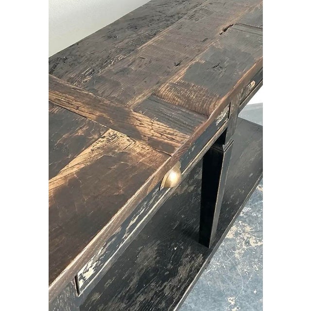 Vintage Patinated Long Console Table For Sale - Image 11 of 13