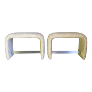 1980s Vintage Waterfall Ottomans by Thayer Coggin, Unmarked - A Pair