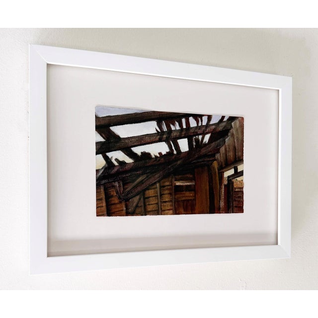 Contemporary On the Road to "Nattyville" 3 by Lisa Lebofsky | Pencil and oil on paper Interior of a dilapidated building. For Sale - Image 3 of 4