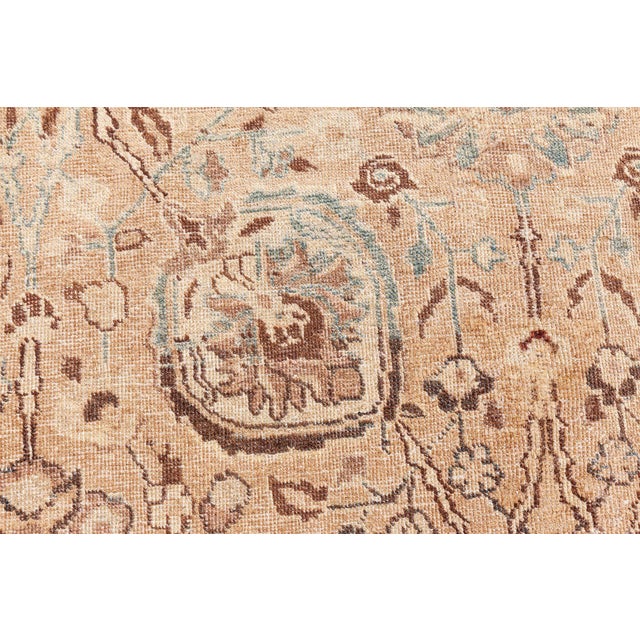 Persian Authentic Early 20th Century Persian Tabriz Handmade Wool Carpet For Sale - Image 3 of 11
