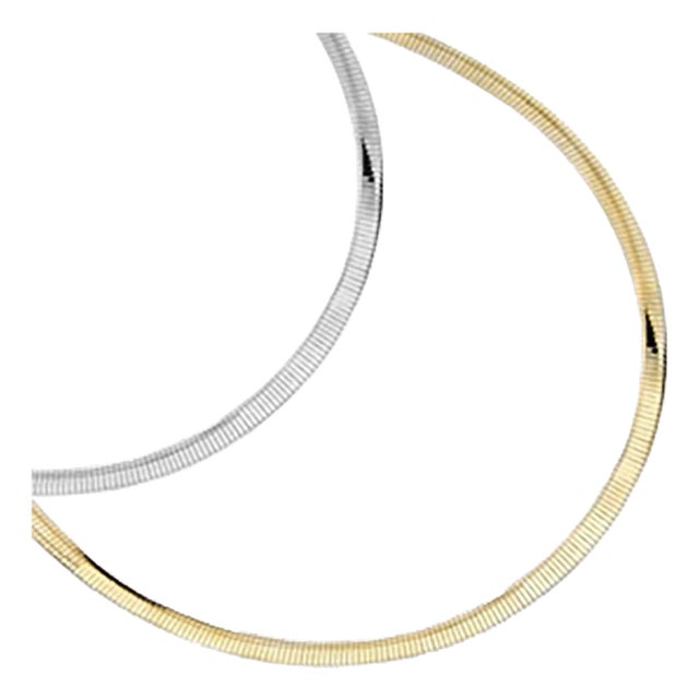 Late 20th Century 14k Reversible Omega Necklace For Sale