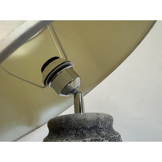 Gray Grey Ceramic Table Lamp, 1980s For Sale - Image 8 of 11
