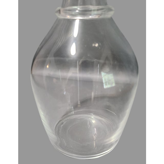Stuben Mid-Century Modern Steuben Crystal 3-Ring Neck Liquor Decanter, Signed For Sale - Image 4 of 6