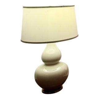 Ethan Allen White Ceramic Table Lamps - a Pair For Sale