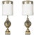 Hand Painted Impasto Frosted Glass Mid-Century Table Lamp With Shade - a Pair For Sale
